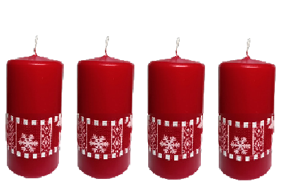 Adventné sviečky hand made červené 4ks