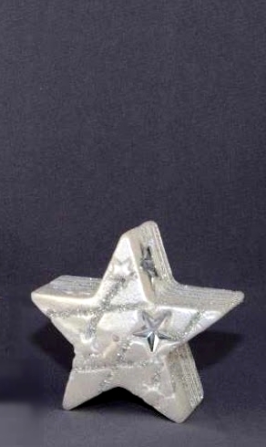 Vianočná hviezda s hviezdami - metalíza perlová