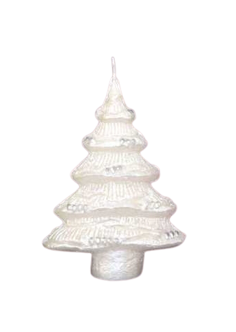 Vianočný stromček metalíza perlová biela