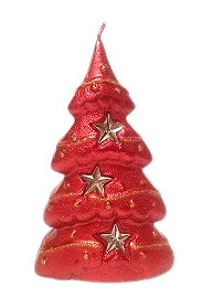 Vianočný stromček s hviezdami II. metalíza červená