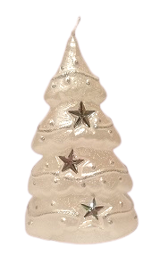 Vianočný stromček s hviezdami II. perlový biely