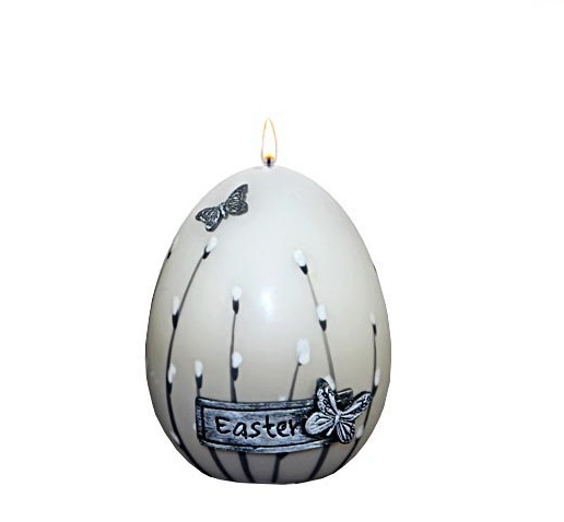 Veľkonočná sviečka vajce 90/70 IRIS Easter s diódou sivé