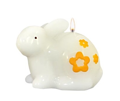 Sviečka Zajac sediaci biely