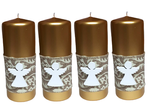 Adventné sviečky hand made zlaté 4ks