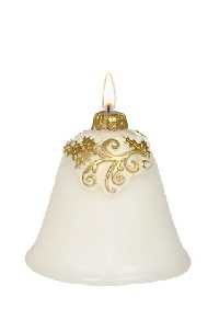 Sviečka Zvonček s ornamentmi biely
