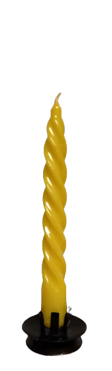 Kónická sviečka 18 cm lakovaná žltá