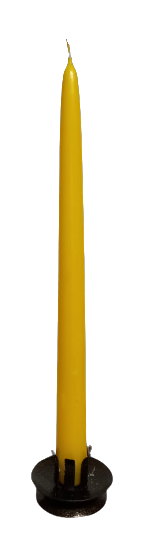 Kónická sviečka 29 cm lakovaná žltá