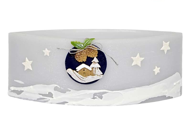 Lampión slza Christmas home sivý