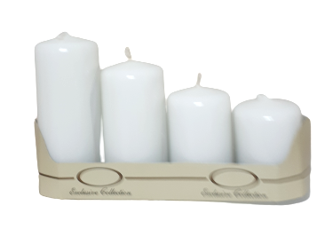 Adventné sviečky lakované biele 4ks
