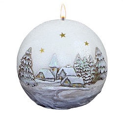 Guľa K4 Zimný sen s diódou piesková