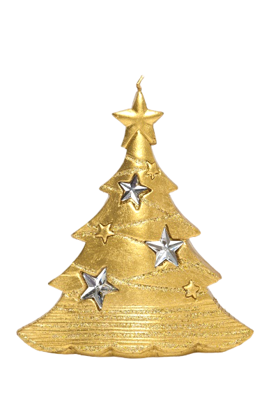 Vianočný stromček s hviezdami metalíza zlatá