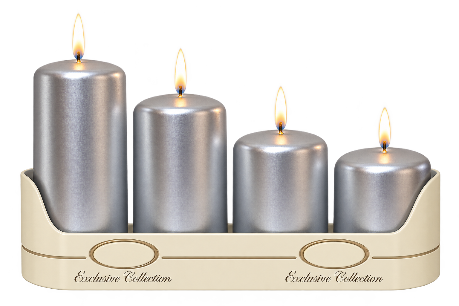 Adventné sviečky  strieborná 4ks