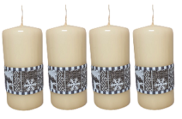 Adventné sviečky hand made škandinávsky vzor ecru 4ks