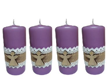 Adventné sviečky hand made fialové 4ks