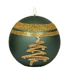 Guľa K4 Glitter tree metalíza zelená