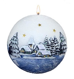 Guľa K4 Zimný sen s diódou modrá