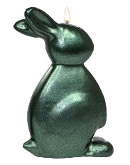 Sviečka Zajac klasik metalíza zelená